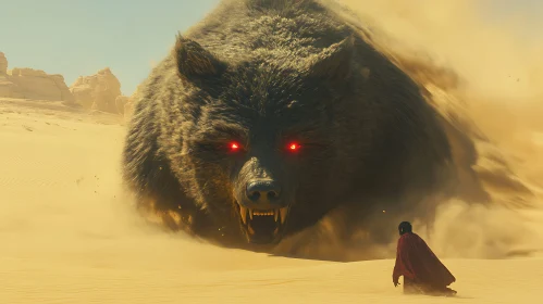 Desert Encounter: Bear and Man