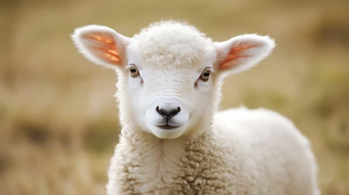 Innocence Captured: A Lamb's Gentle Gaze