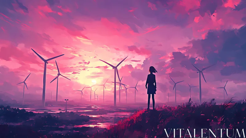 Windmills at Sunset