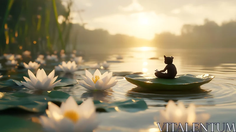 Sunset Meditation on Lily Pad