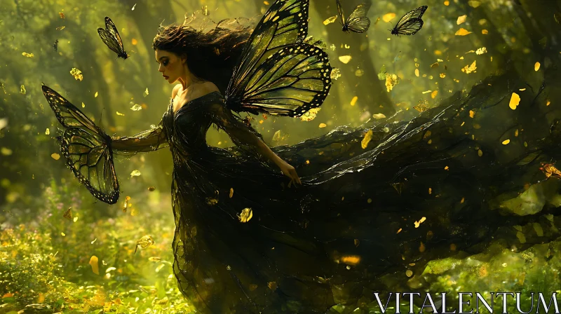 Forest Fairy with Butterfly Wings