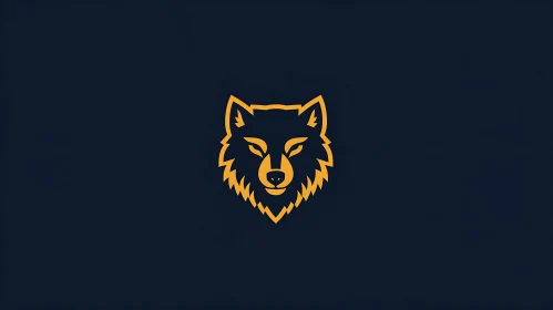 Striking Wolf Head in Gold