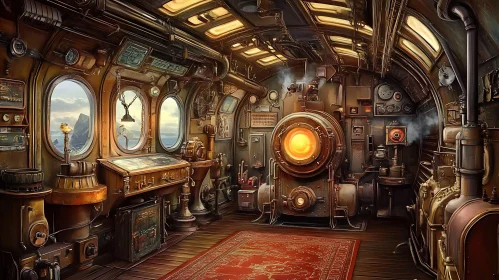 Nautical Steampunk Machine Interior