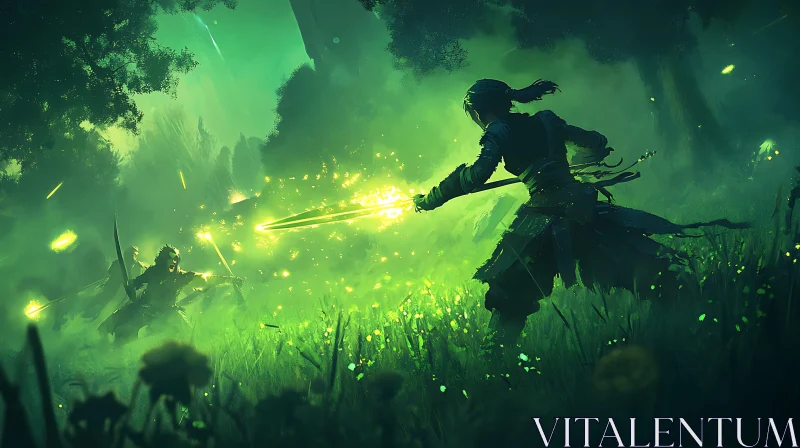 Mystical Warriors in Green Woods