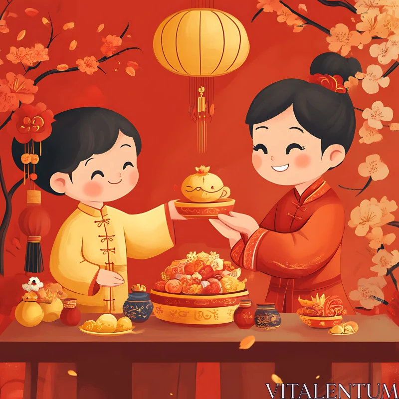 Joyful Chinese New Year Illustration