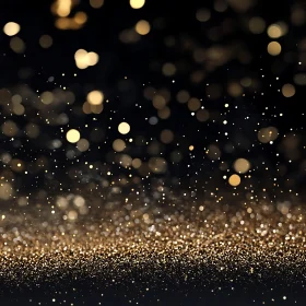 Blurred Golden Lights on Black Background