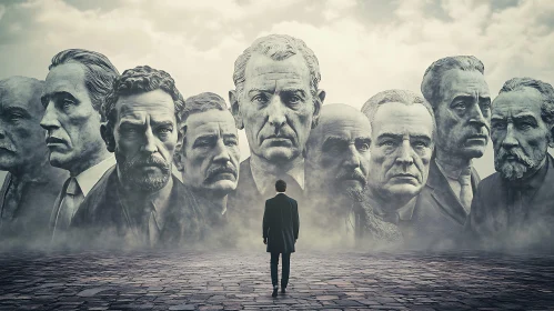 Solitude Among Colossal Statues