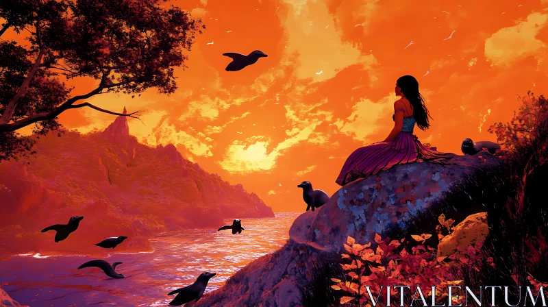 Seaside Contemplation at Sunset