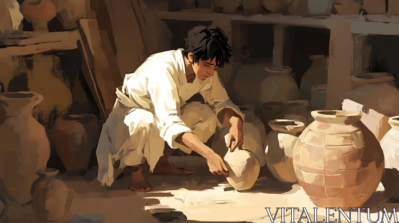 Potter at Work: A Study in Clay