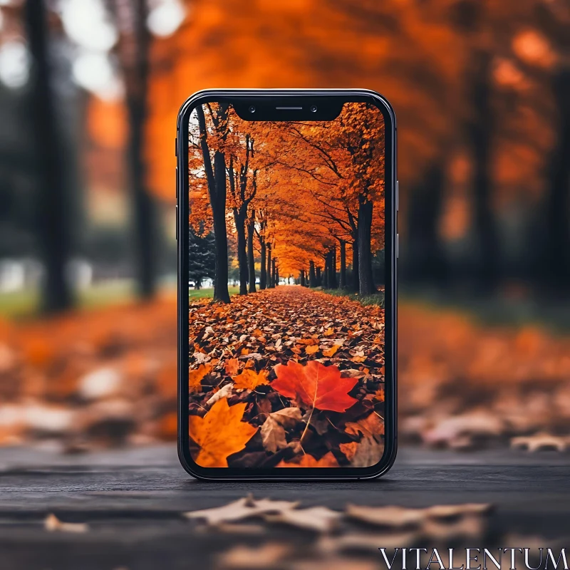 Fall Foliage Displayed on Phone