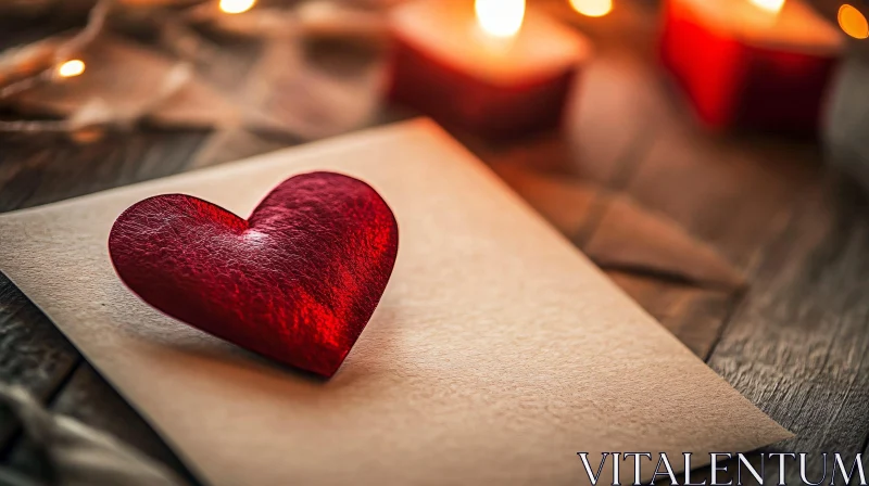 Heart on Envelope with Candlelight
