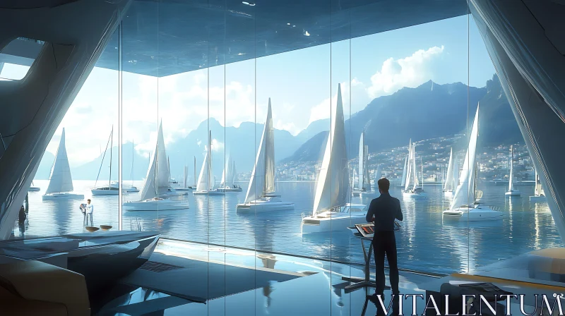 Tranquil Sailboats on Water