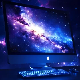 Galaxy on Desktop Computer Screen
