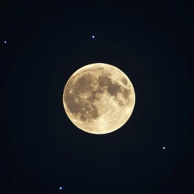 Lunar Brilliance in the Starry Night