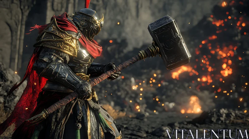 Medieval Warrior Ready for Combat