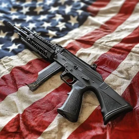 Firearm on Stars and Stripes