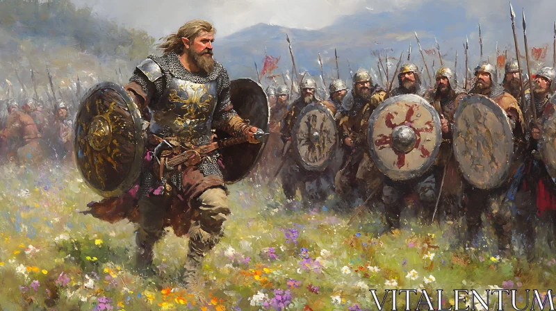 Army of Warriors in Battle Formation