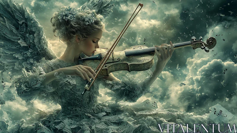 Celestial Violinist in a Dreamscape