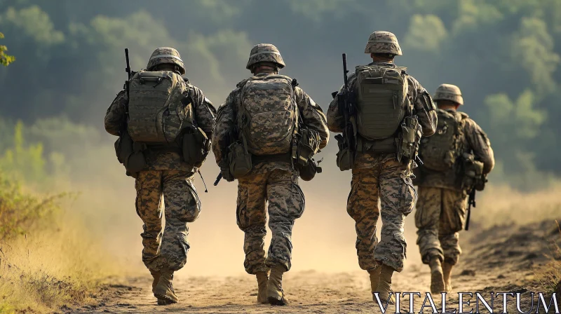Camouflaged Soldiers on a Mission