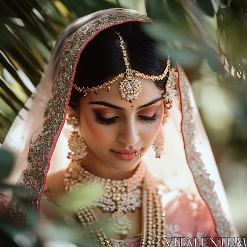 Portrait of Woman in Bridal Jewelry