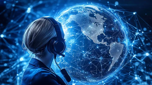 Global Network Support: A Digital World Image