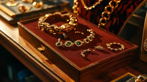 Exquisite Gold and Diamond Jewelry Display | Luxurious Collection