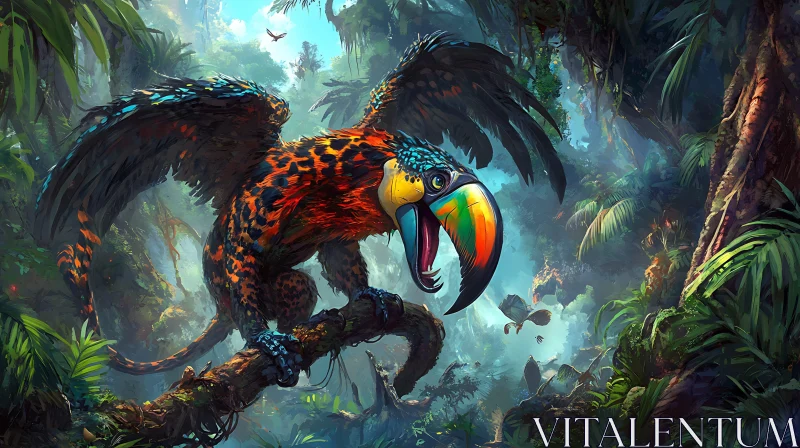 Fantasy Bird in Tropical Forest