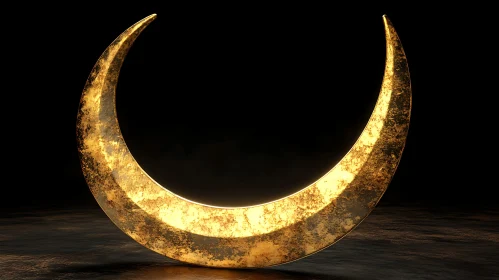 Abstract Crescent Moon Art