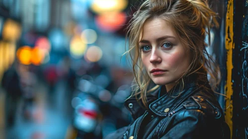 Stunning Portrait of a Woman with Blonde Hair and Blue Eyes