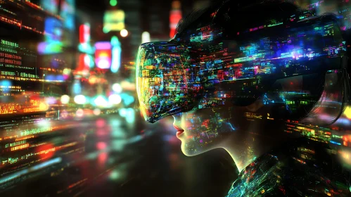Virtual Reality Experience with Neon Lights