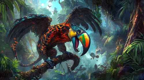 Fantasy Bird in Tropical Forest