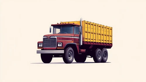 Classic Maroon and Yellow Truck