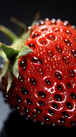 Fresh Strawberry Snapshot with Water Droplets - Matte and Glossy Finish