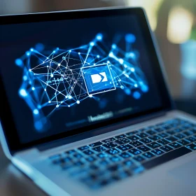 Digital Connection: Laptop Display Graphic