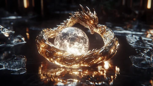 Dragon and the Glowing Sphere