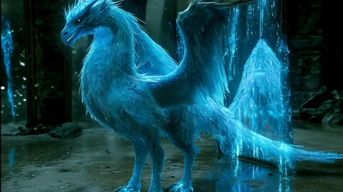 Blue Ice Dragon Fantasy Art