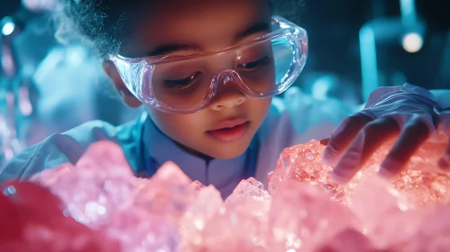 Young Scientist and Glowing Crystals