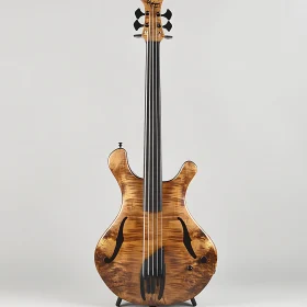 Ornate Wood Grain Bass Guitar