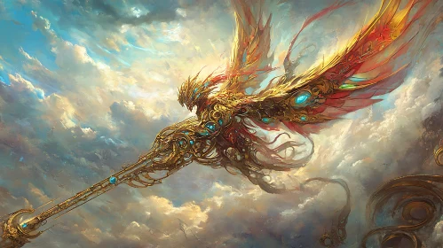 Ornate Sky Creature in Flight