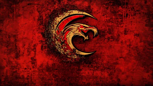 Cobra Crescent Symbol in Red and Gold