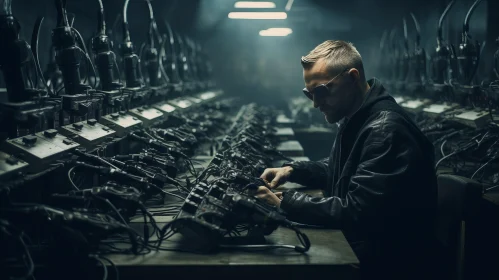 Industrial Chiaroscuro: A Mechanic at Work