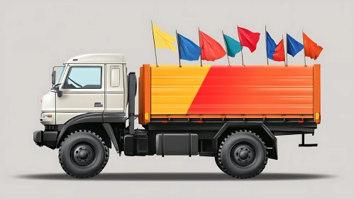Festive Cargo Truck Side View