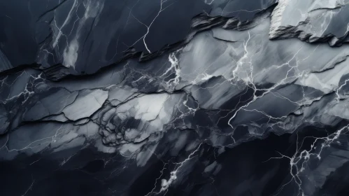 Abstract Marble Landscape: Dark and Light Azure