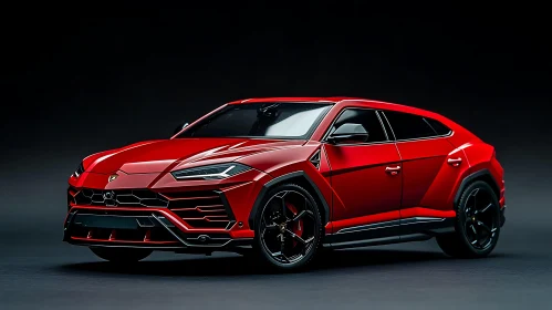 Sleek Red Luxury SUV with Black Wheels