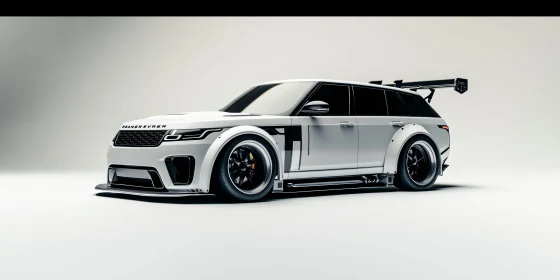 Modified High-Performance White SUV