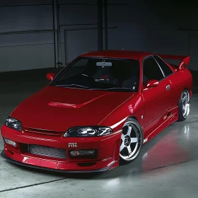 Shiny Red Sportscar with Upgrades