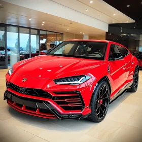 Exotic Red Car Displayed Elegantly