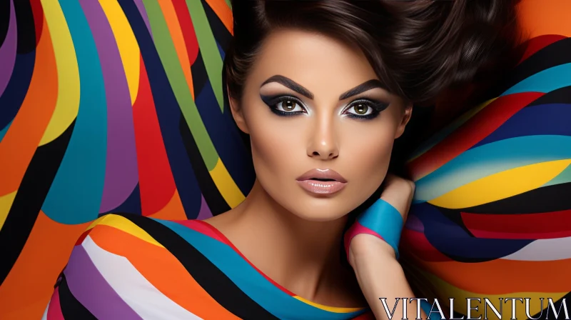 Colorful Fashion Portrait of a Woman with a Scarf