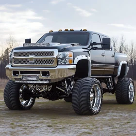 Heavily Modified Lifted Pickup Truck
