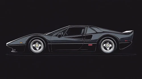 Refined Black Automobile Side View